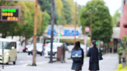 Wallpaper Mural 通学する女子学生の後ろ姿 Torontodigital.ca