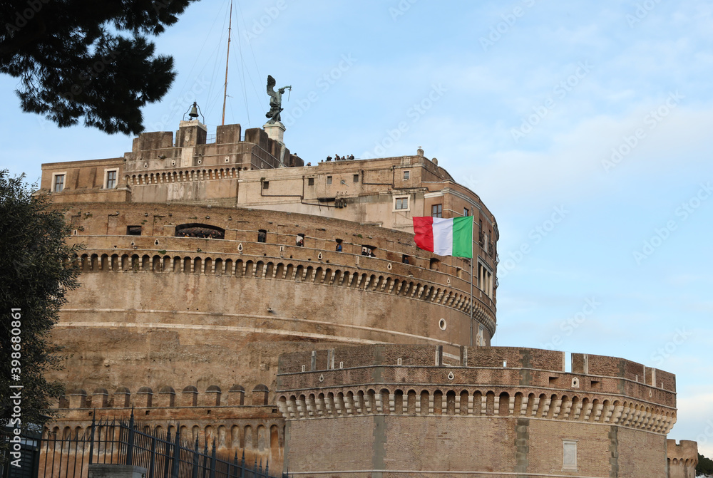 Rome, RM, Italy - March 4, 2019: Ancient monument called Castel