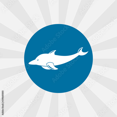 Dolphin isolated vector icon. sea animal design element