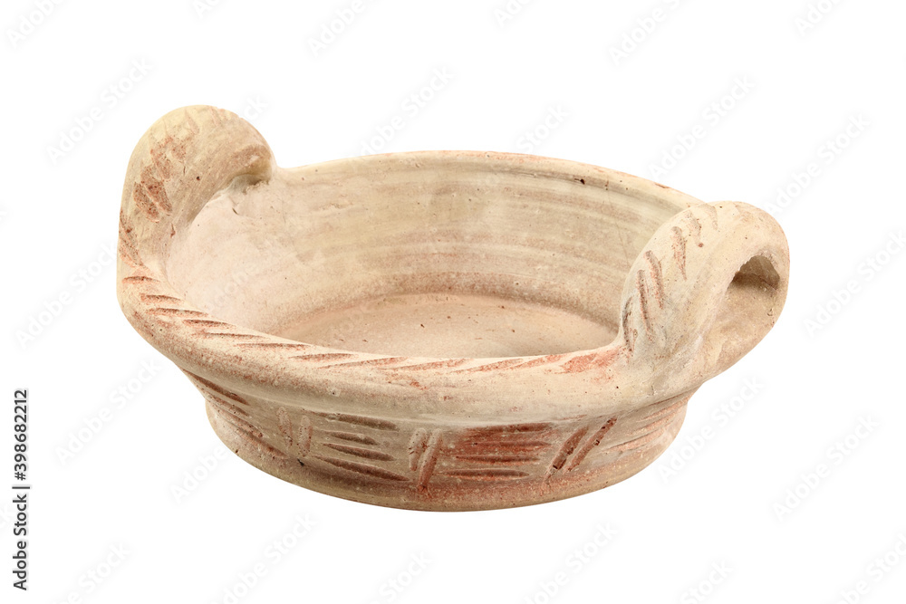 Painted clay amphora. Isolated on white background. Painted clay amphora. Isolated on white background.