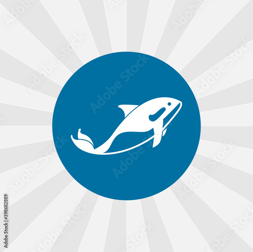 Orca killer whale isolated vector icon. sea animal design element