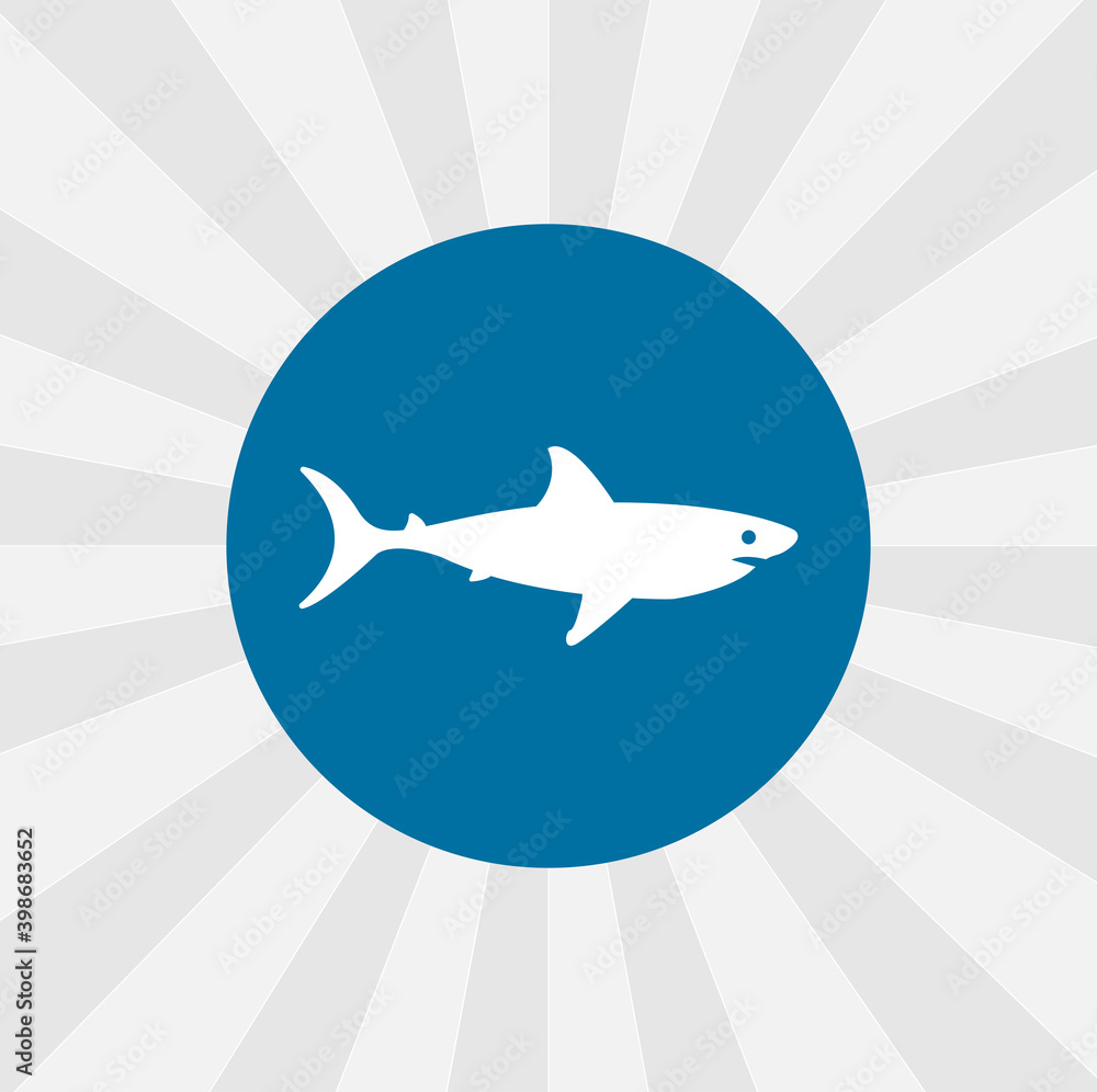 shark isolated vector icon. sea animal design element shark isolated vector icon. sea animal design element