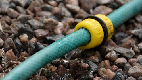 a  hose has a water leak at the connection point