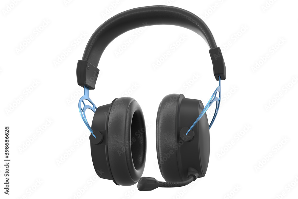 3D rendering of gaming headphones with microphone for cloud gaming and streaming