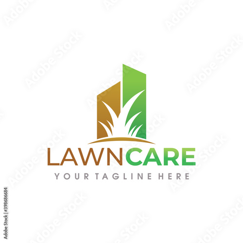Lawn Care Logo. Lawn Services Logo Design Vector