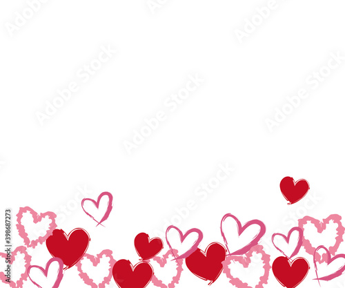 複数のハートのバナー用イラスト