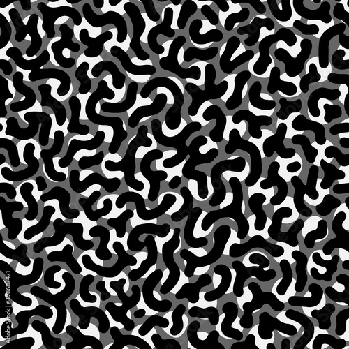 Vector hand drawn monochrome purifier fish skin seamless pattern