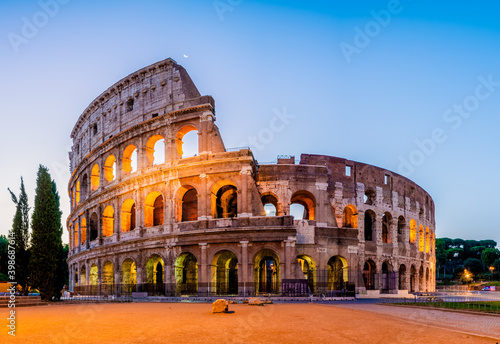 Colosseum at dawn in Rome. Italy
