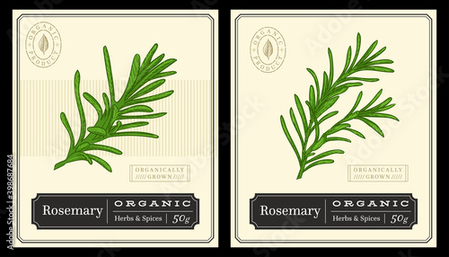 Rosemary label packaging customizable template