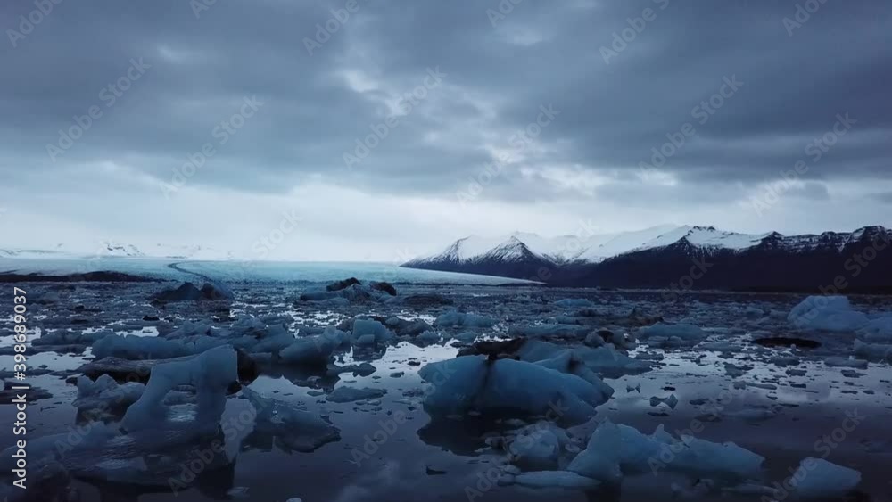 Iceland cinematic glacier with dramatic atmosphere. High quality FullHD footage Iceland cinematic glacier with dramatic atmosphere. High quality FullHD footage