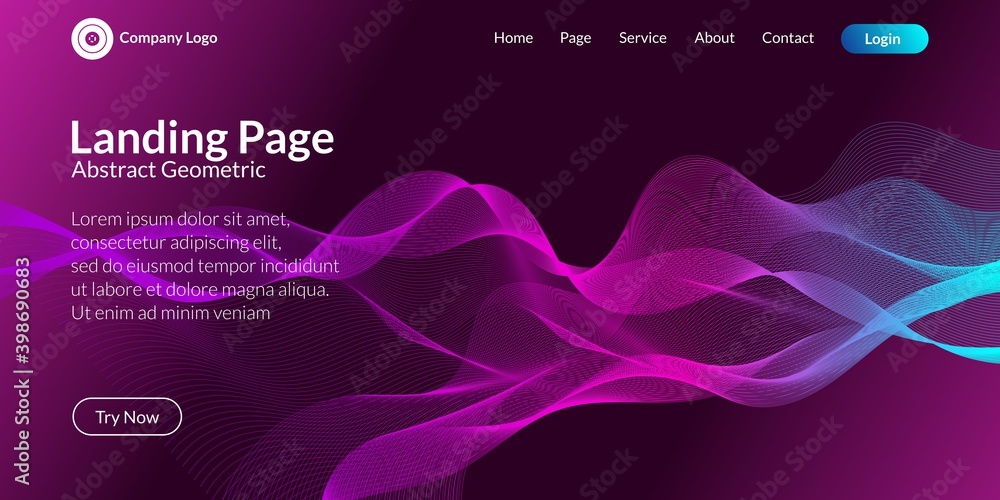 Abstract wave curve background in purple, pink, and light blue gradient. It is suitable for landing pages, websites, banners, posters, etc. Vector illustration Abstract wave curve background in purple, pink, and light blue gradient. It is suitable for landing pages, websites, banners, posters, etc. Vector illustration