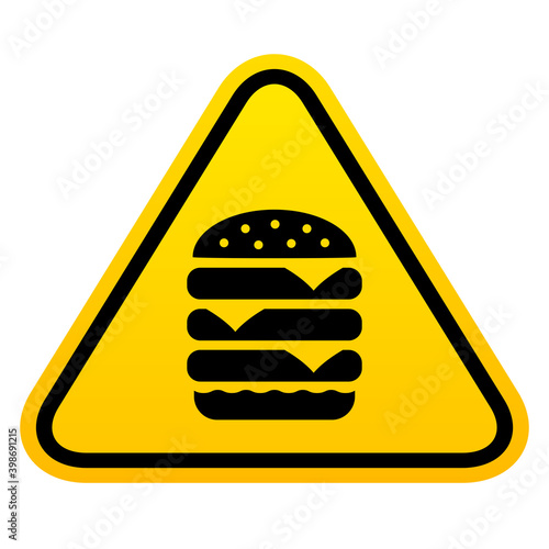 Overeating hazard sign, eating disorder concept