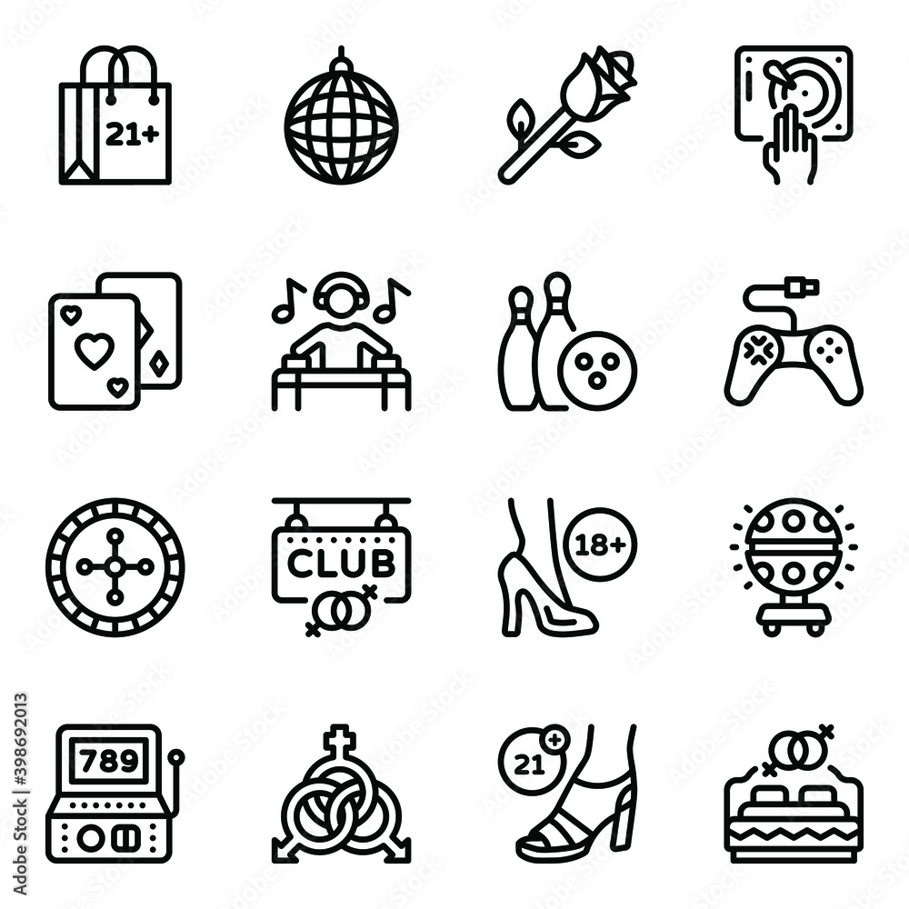 
Disco Lights and Intim Collection Filled Icons 
