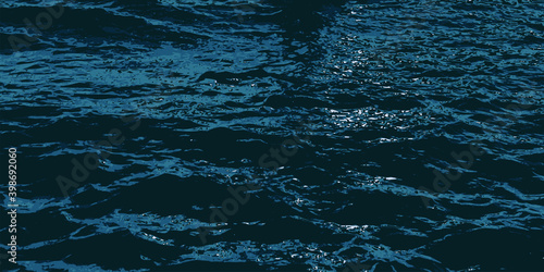 Image vectorielle qui symbolise de la protection de l’environnement, en illustrant un fond de vague à la surface d’une mer calme.