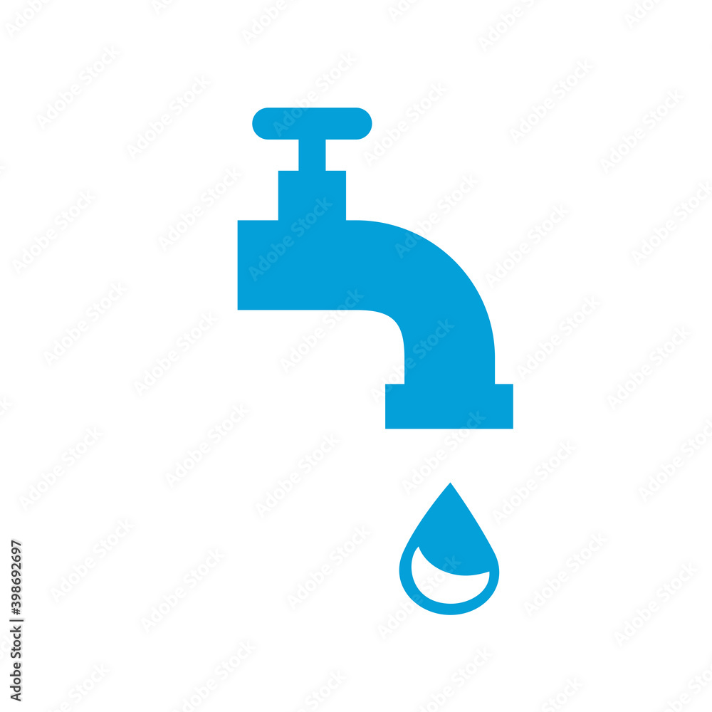 Faucet icon isolated on white background. Flat faucet icon for web site, backdrop, emblem and logo template. Useful for poster, placard and banner. Creative art concept, vector illustration, eps 10 Faucet icon isolated on white background. Flat faucet icon for web site, backdrop, emblem and logo template. Useful for poster, placard and banner. Creative art concept, vector illustration, eps 10