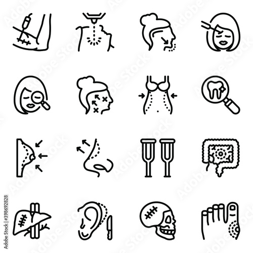 
Pack of Medical Treatment Solid Icons
