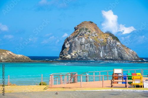 Beautiful view of Southeastern Bay (Baia do Sueste) in Fernando de Noronha Island - Pernanbuco, Brazil photo