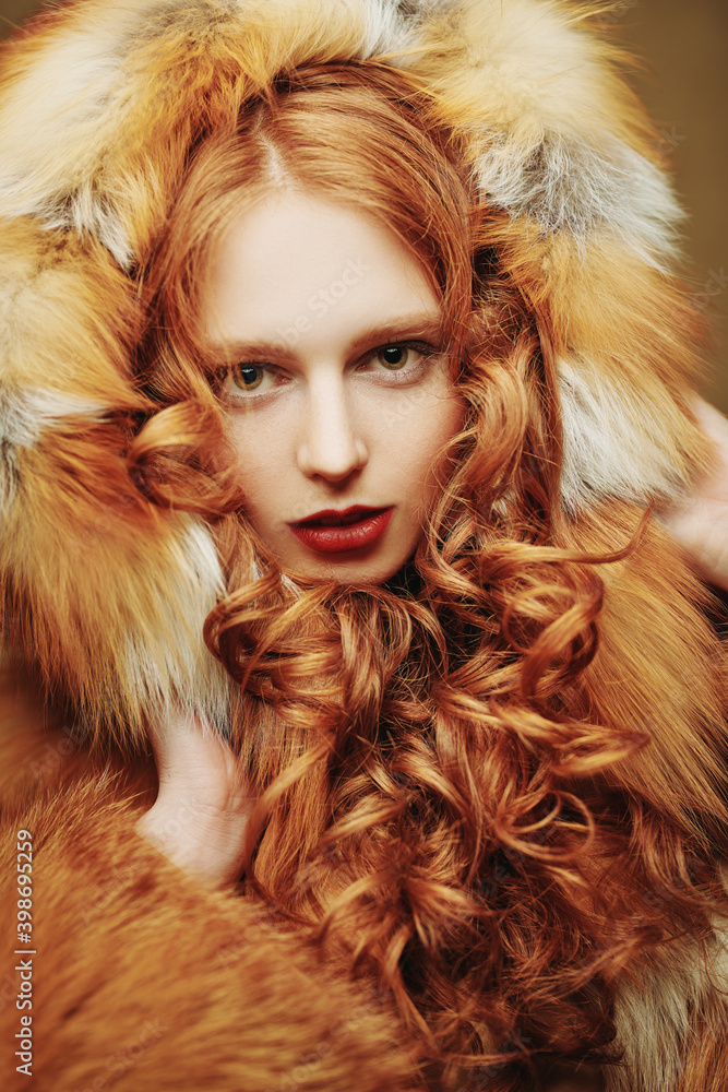 attractive model in furs attractive model in furs