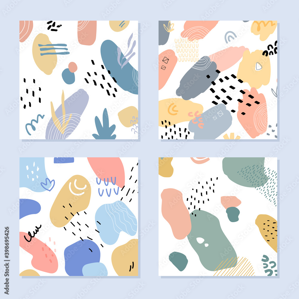 Abstract backgrounds set in trendy style with botanical and geometric elements, textures. Natural earthy colors. Abstract backgrounds set in trendy style with botanical and geometric elements, textures. Natural earthy colors.