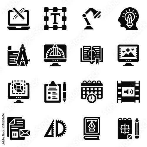 
Pack of Virtual Drawing Glyph Icons 
