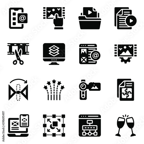 
Pack of editing Tools Glyph Icons  
