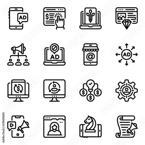 
Digital Marketing Icons in Solid Style 
