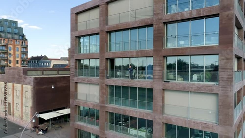 zoom out of mannheim c-hub onto jungbusch panorama