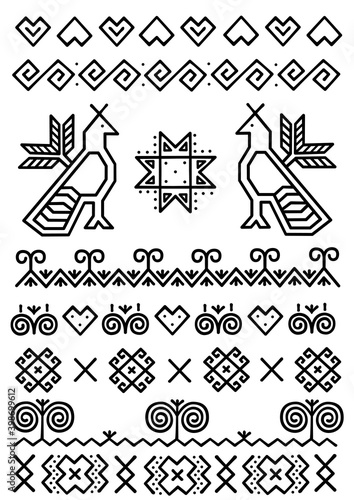Folk Slovak ornaments from Cicmany village
