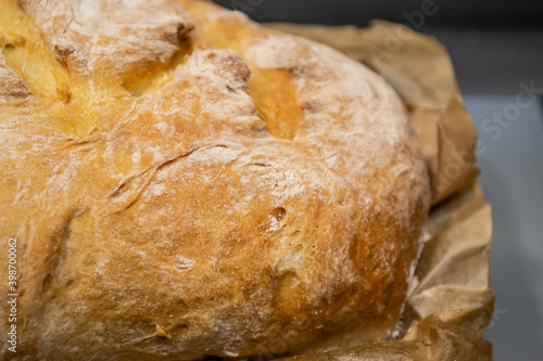 Freshly baked homemade bread photo