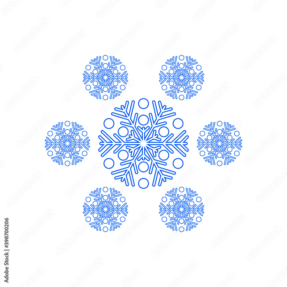 Snowflakes Icon isolated on white background Snowflakes Icon isolated on white background