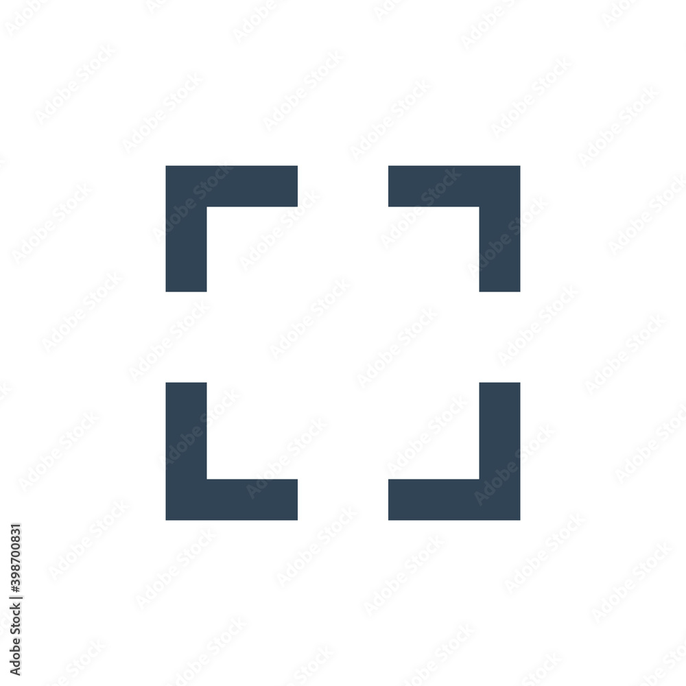 Full screen icon. Exit full screen symbol. Maximize minimize sign. Vector isolated on white. Full screen icon. Exit full screen symbol. Maximize minimize sign. Vector isolated on white.