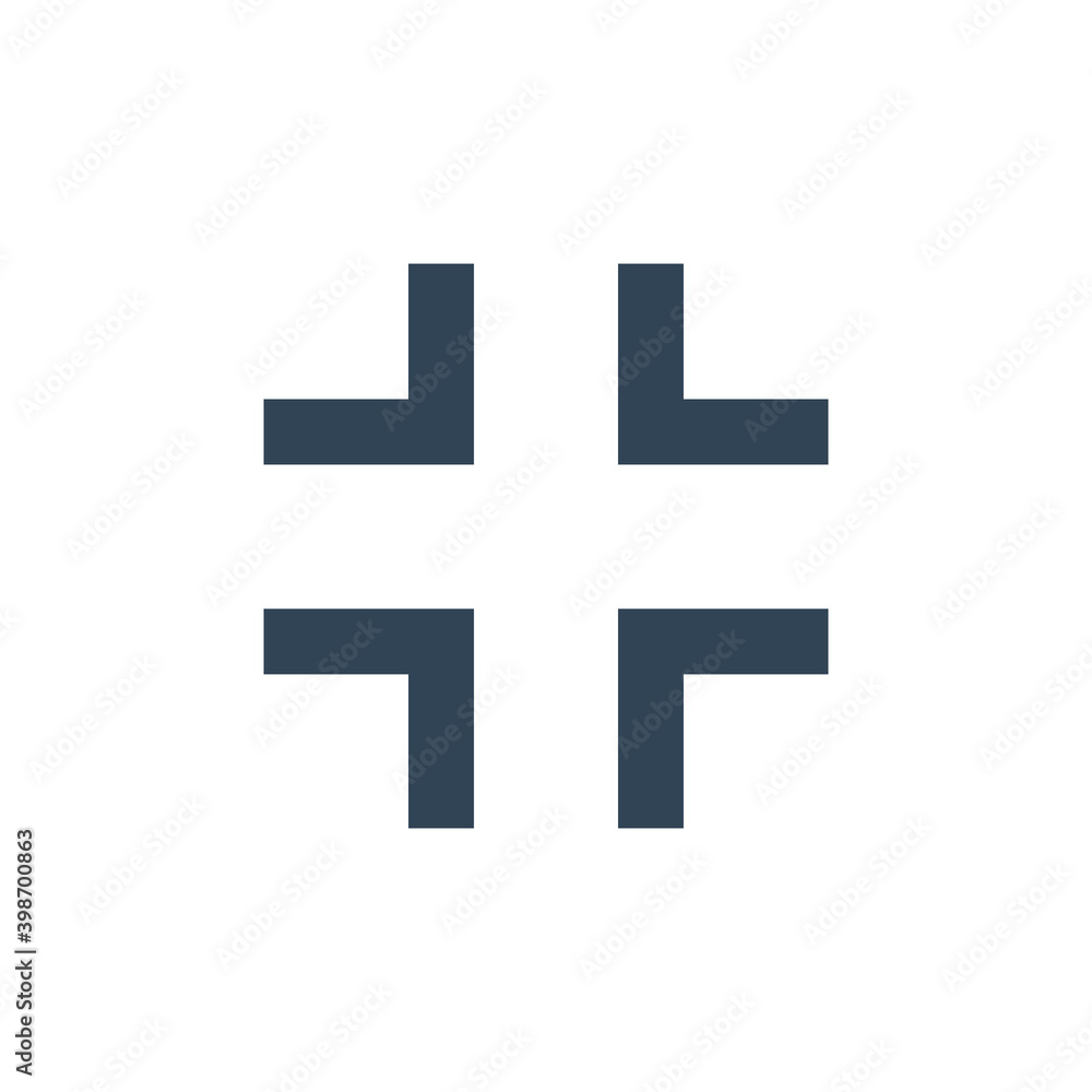 Full screen icon. Exit full screen symbol. Maximize minimize sign. Vector isolated on white.