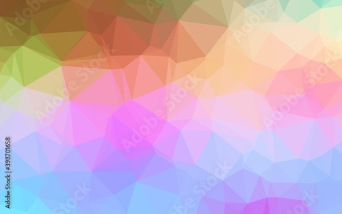 Light Multicolor, Rainbow vector triangle mosaic texture. An elegant bright illustration with gradient. New texture for your design.