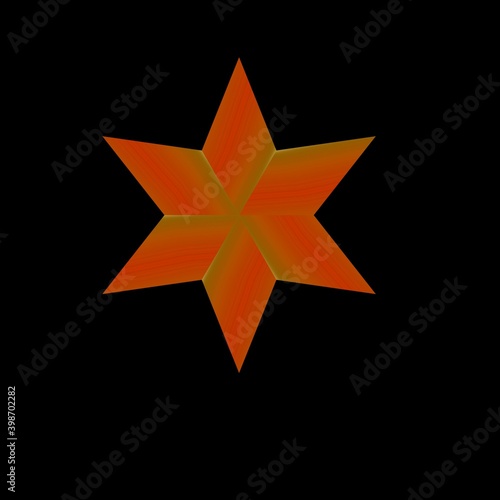  abstract hexagonal star with patterns close up