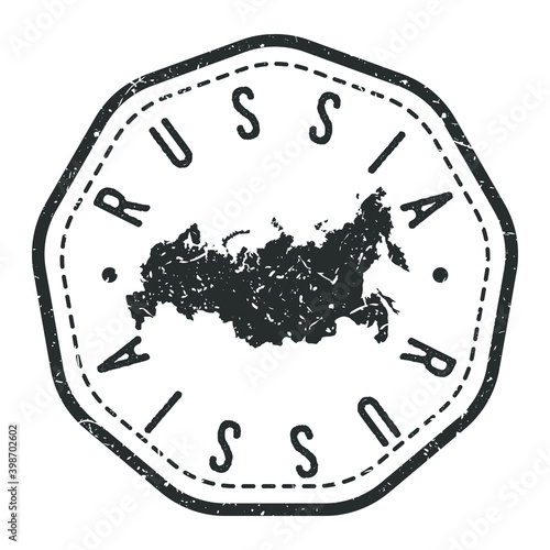 Russia Map Stamp Retro Postmark. Silhouette Postal Passport. Seal Round Vector Icon. Badge Vintage Postage Design.