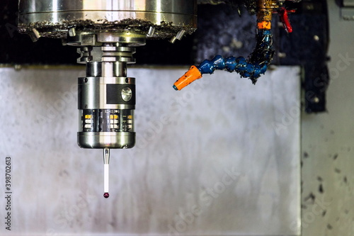 Automation and industry 4.0 concept with modern CNC milling machine cutters detail