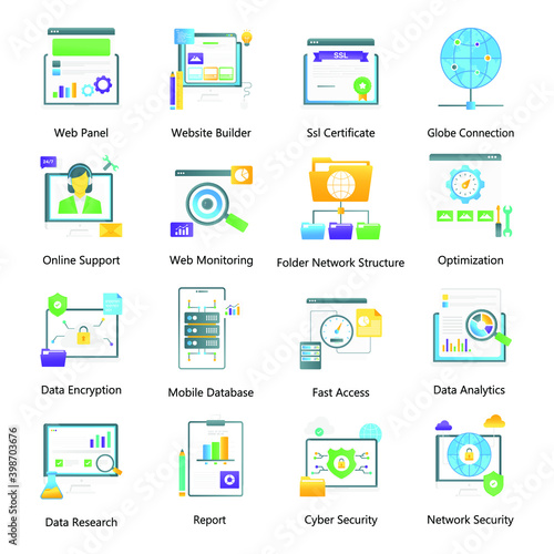 
Web Designing Flat Gradient Vectors Pack
