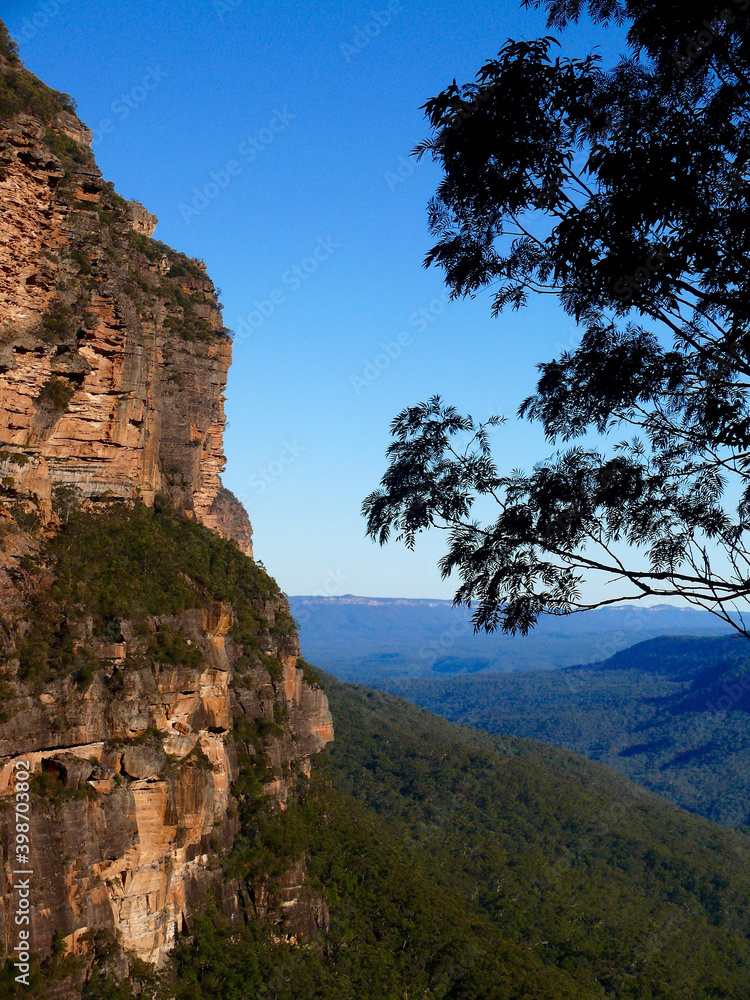A view into the Jamison Valley at Wentworth Falls in the Blue Mountains, Australia