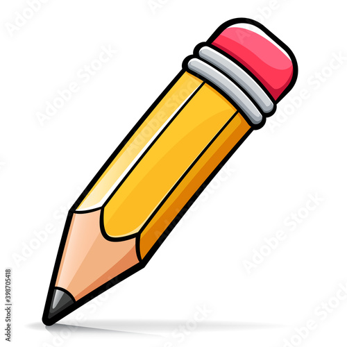 Vector wooden pencil cartoon illustration