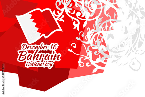 December 16. Happy National day of Bahrain Vector Illustration. Suitable for greeting card, poster and banner.