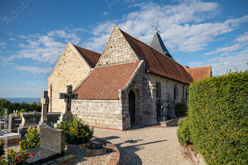 Church Saint Valery and graveyard in Varangeville sur mer photo