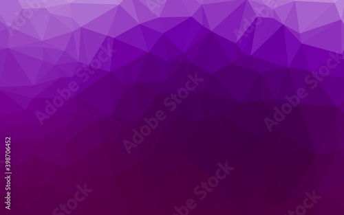 Light Purple vector blurry triangle template. Creative illustration in halftone style with gradient. Completely new template for your business design.