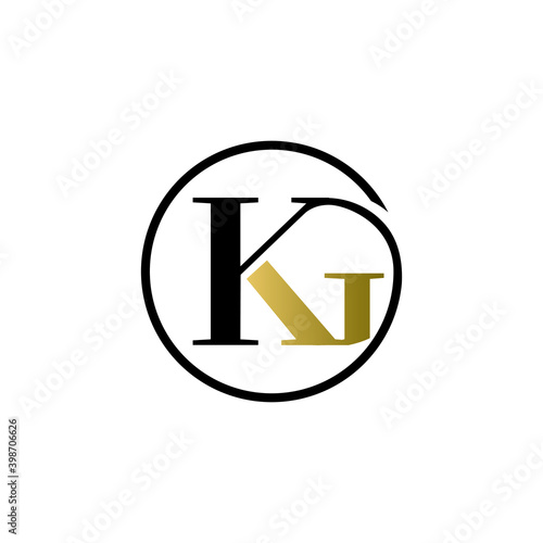 kg circle luxury logo design vector icon