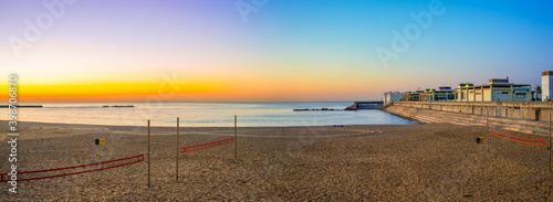 Sunrise panorama of Barceloneta beach in Barcelona. Spain © Pawel Pajor