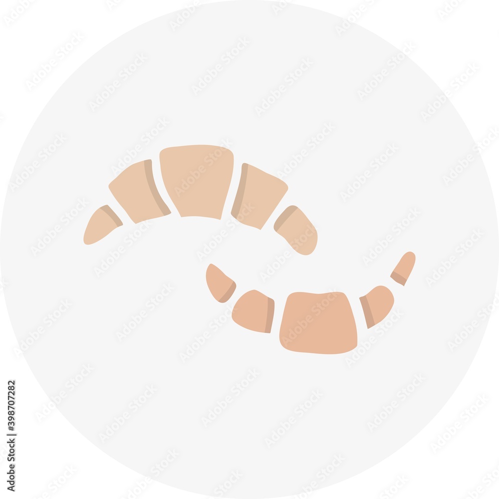 Hand-drawn croissant. Doodle style vector illustration. Design element for postcards, invitations or oher graphic and web design.