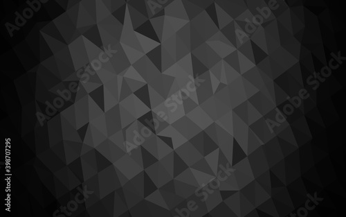 Dark Silver, Gray vector abstract polygonal texture. Triangular geometric sample with gradient. Elegant pattern for a brand book.