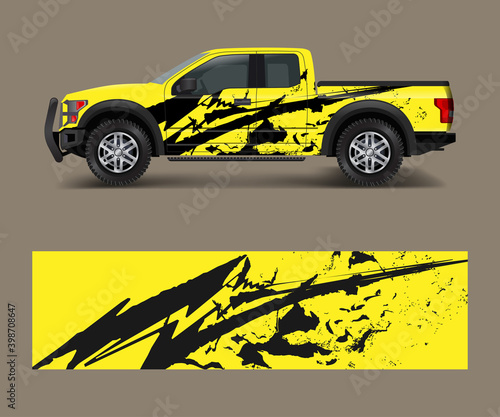 custom livery race rally offroad car vehicle sticker and tinting. Car wrap decal design vector