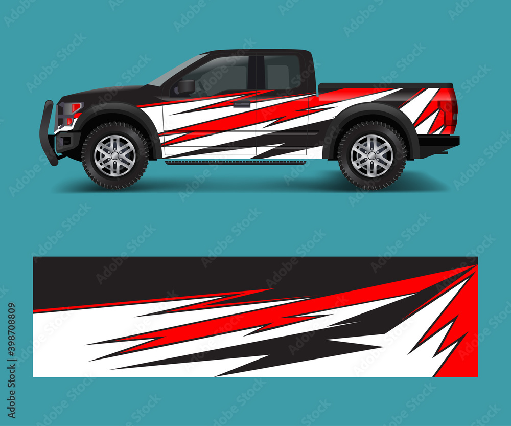 Racing graphic background vector for Truck, Pickup and vehicle branding. vinyl and wrap design vector