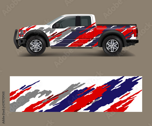 abstract Racing graphic background vector for offroad vehicle wrap design vector