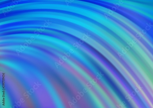 Light BLUE vector template with lines  ovals. Colorful abstract illustration with gradient lines. A completely new template for your business design.